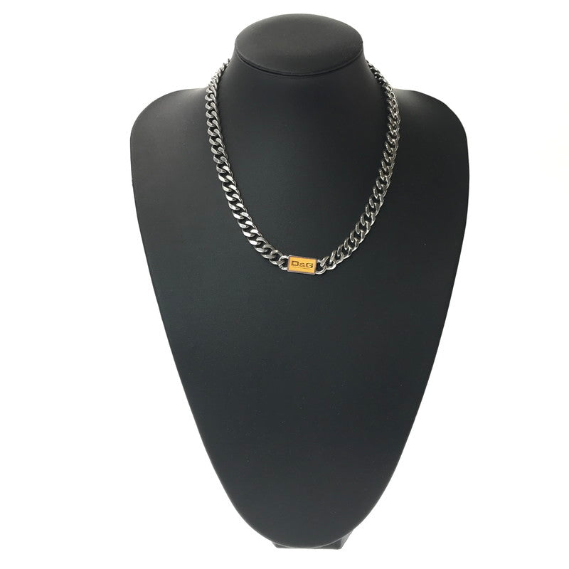 【中古品】【メンズ】 DOLCE&GABBANA ドルチェアンドガッバーナ STAINLESS LOGO PLATE CHAIN NECKLACE ロゴプレート 喜平 チェーンネックレス アクセサリー 192-260623-na-09-tagh カラー：シルバー 万代Net店