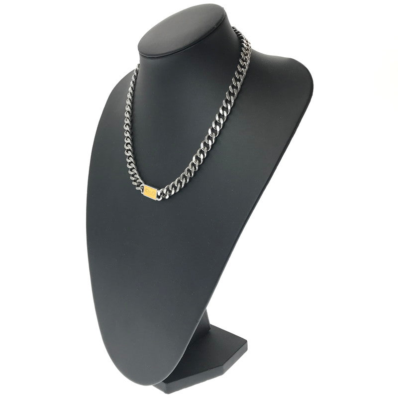 【中古品】【メンズ】 DOLCE&GABBANA ドルチェアンドガッバーナ STAINLESS LOGO PLATE CHAIN NECKLACE ロゴプレート 喜平 チェーンネックレス アクセサリー 192-260623-na-09-tagh カラー：シルバー 万代Net店