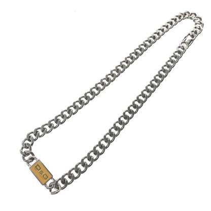 【中古品】【メンズ】 DOLCE&GABBANA ドルチェアンドガッバーナ STAINLESS LOGO PLATE CHAIN NECKLACE ロゴプレート 喜平 チェーンネックレス アクセサリー 192-260623-na-09-tagh カラー：シルバー 万代Net店