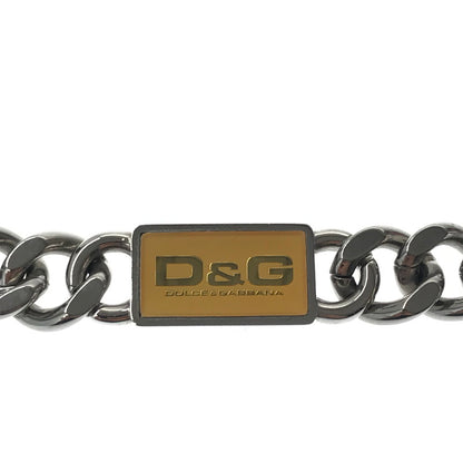 【中古品】【メンズ】 DOLCE&GABBANA ドルチェアンドガッバーナ STAINLESS LOGO PLATE CHAIN NECKLACE ロゴプレート 喜平 チェーンネックレス アクセサリー 192-260623-na-09-tagh カラー：シルバー 万代Net店