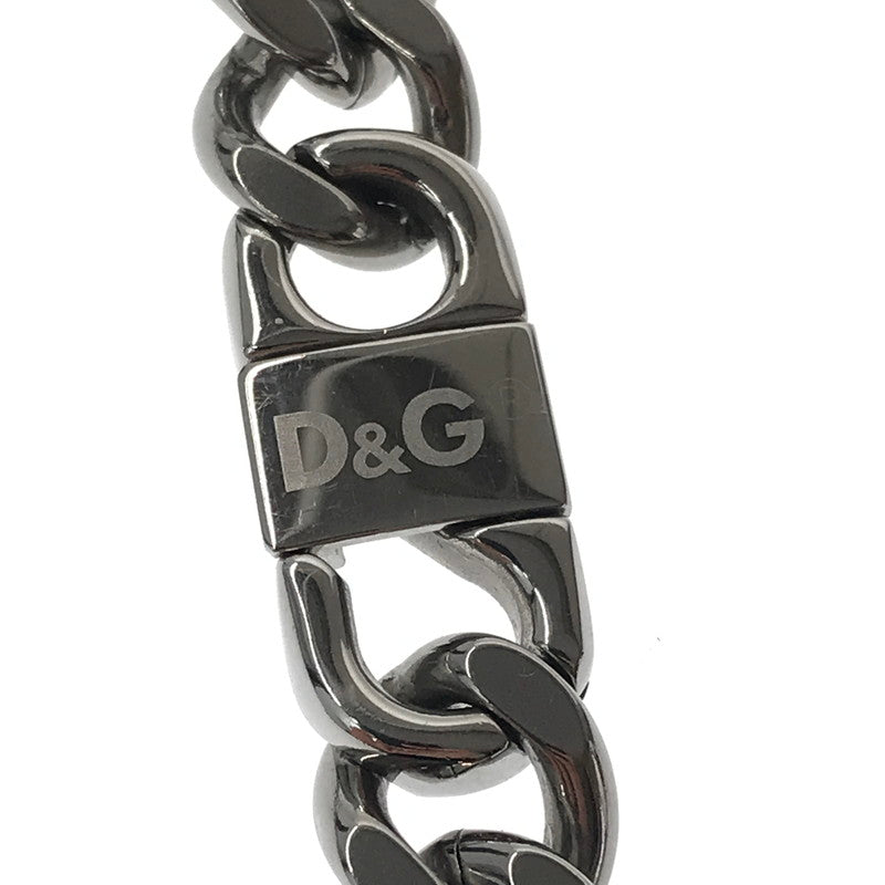 【中古品】【メンズ】 DOLCE&GABBANA ドルチェアンドガッバーナ STAINLESS LOGO PLATE CHAIN NECKLACE ロゴプレート 喜平 チェーンネックレス アクセサリー 192-260623-na-09-tagh カラー：シルバー 万代Net店