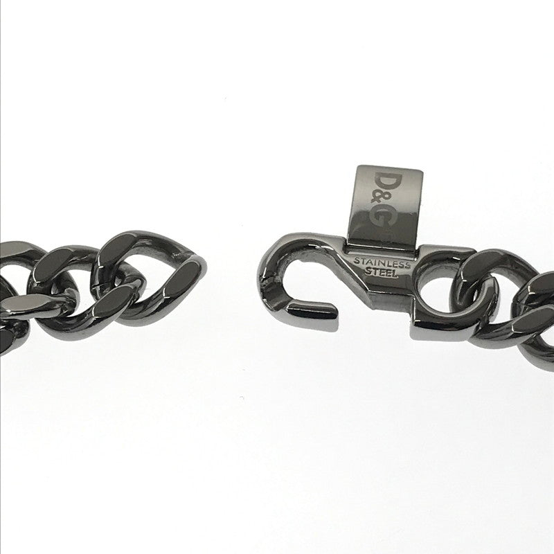 【中古品】【メンズ】 DOLCE&GABBANA ドルチェアンドガッバーナ STAINLESS LOGO PLATE CHAIN NECKLACE ロゴプレート 喜平 チェーンネックレス アクセサリー 192-260623-na-09-tagh カラー：シルバー 万代Net店