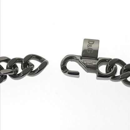 【中古品】【メンズ】 DOLCE&GABBANA ドルチェアンドガッバーナ STAINLESS LOGO PLATE CHAIN NECKLACE ロゴプレート 喜平 チェーンネックレス アクセサリー 192-260623-na-09-tagh カラー：シルバー 万代Net店
