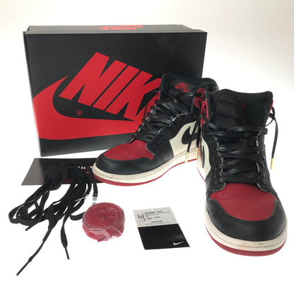 【中古品】【メンズ】 NIKE ナイキ AIR JORDAN 1 RETRO HIGH OG 555088-610 エアジョーダン 1 レトロ ハイ スニーカー 靴 160-260616-na-16-tagh サイズ：27cm US 9 カラー：BRED TOE GYM RED/BLACK-SUMMIT WHITE 万代Net店