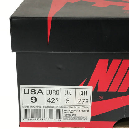 【中古品】【メンズ】 NIKE ナイキ AIR JORDAN 1 RETRO HIGH OG 555088-610 エアジョーダン 1 レトロ ハイ スニーカー 靴 160-260616-na-16-tagh サイズ：27cm US 9 カラー：BRED TOE GYM RED/BLACK-SUMMIT WHITE 万代Net店