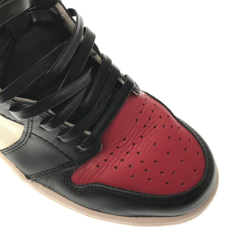 【中古品】【メンズ】 NIKE ナイキ AIR JORDAN 1 RETRO HIGH OG 555088-610 エアジョーダン 1 レトロ ハイ スニーカー 靴 160-260616-na-16-tagh サイズ：27cm US 9 カラー：BRED TOE GYM RED/BLACK-SUMMIT WHITE 万代Net店