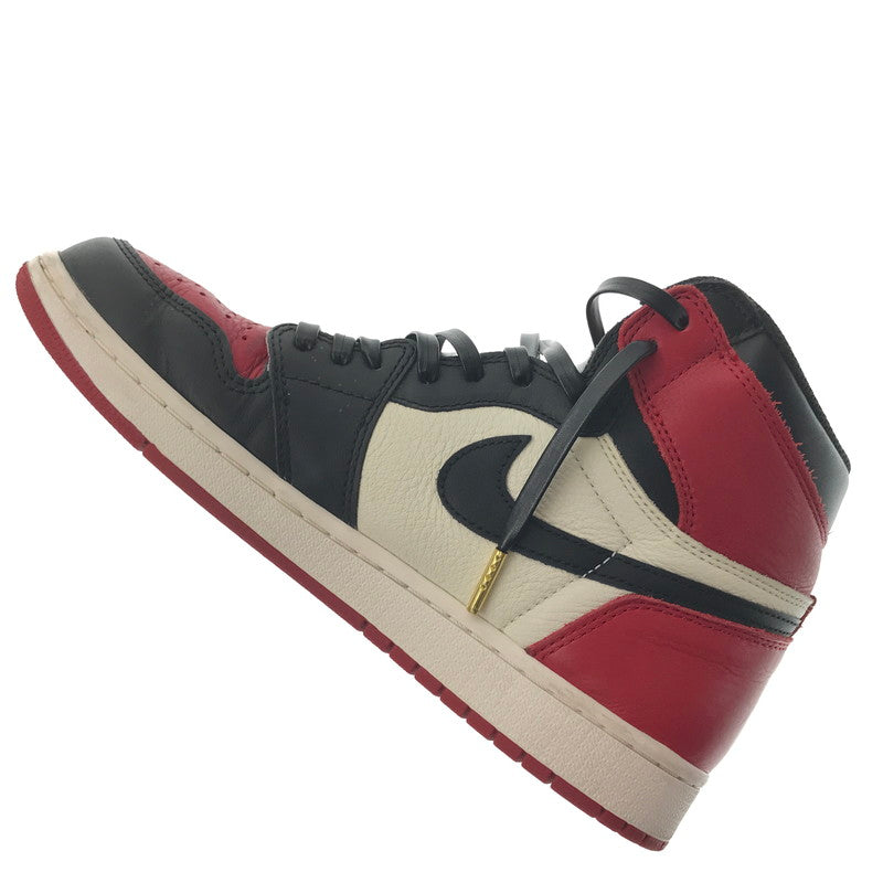 【中古品】【メンズ】 NIKE ナイキ AIR JORDAN 1 RETRO HIGH OG 555088-610 エアジョーダン 1 レトロ ハイ スニーカー 靴 160-260616-na-16-tagh サイズ：27cm US 9 カラー：BRED TOE GYM RED/BLACK-SUMMIT WHITE 万代Net店
