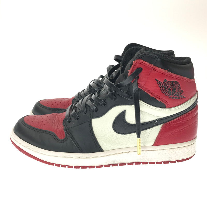 【中古品】【メンズ】 NIKE ナイキ AIR JORDAN 1 RETRO HIGH OG 555088-610 エアジョーダン 1 レトロ ハイ スニーカー 靴 160-260616-na-16-tagh サイズ：27cm US 9 カラー：BRED TOE GYM RED/BLACK-SUMMIT WHITE 万代Net店