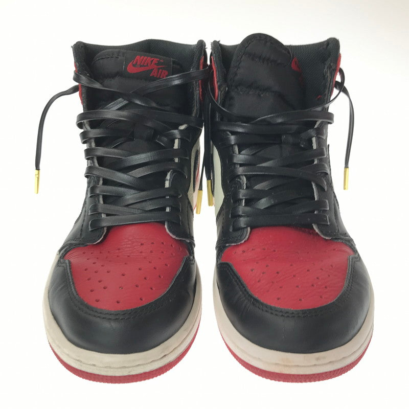 【中古品】【メンズ】 NIKE ナイキ AIR JORDAN 1 RETRO HIGH OG 555088-610 エアジョーダン 1 レトロ ハイ スニーカー 靴 160-260616-na-16-tagh サイズ：27cm US 9 カラー：BRED TOE GYM RED/BLACK-SUMMIT WHITE 万代Net店
