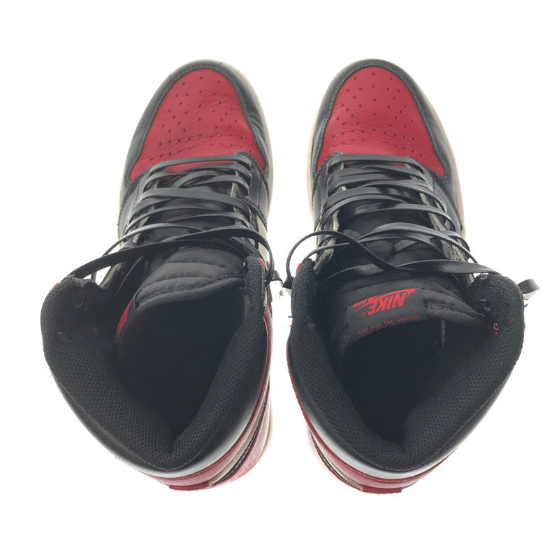 【中古品】【メンズ】 NIKE ナイキ AIR JORDAN 1 RETRO HIGH OG 555088-610 エアジョーダン 1 レトロ ハイ スニーカー 靴 160-260616-na-16-tagh サイズ：27cm US 9 カラー：BRED TOE GYM RED/BLACK-SUMMIT WHITE 万代Net店