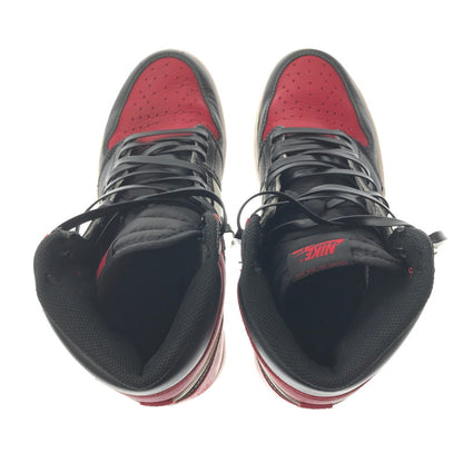 【中古品】【メンズ】 NIKE ナイキ AIR JORDAN 1 RETRO HIGH OG 555088-610 エアジョーダン 1 レトロ ハイ スニーカー 靴 160-260616-na-16-tagh サイズ：27cm US 9 カラー：BRED TOE GYM RED/BLACK-SUMMIT WHITE 万代Net店
