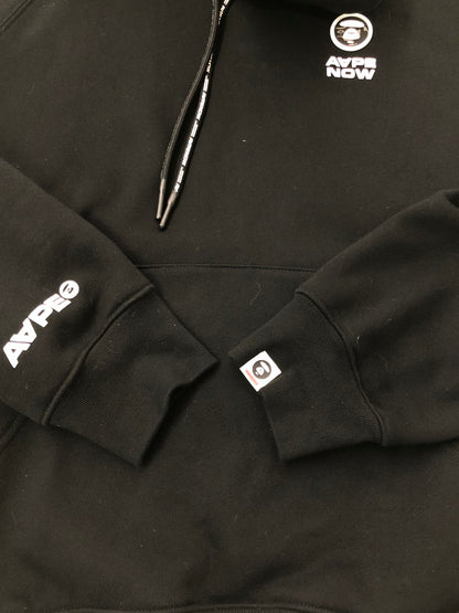【中古品】【メンズ】 AAPE BY A BATHING APE エーエイプ バイ ア ベイシング エイプ RAGLAN PULLOVER HOODIE AAPSWMB324XXN ラグラン プルオーバー フーディー トップス 142-260627-rt-07-tagh サイズ：M カラー：ブラック 万代Net店