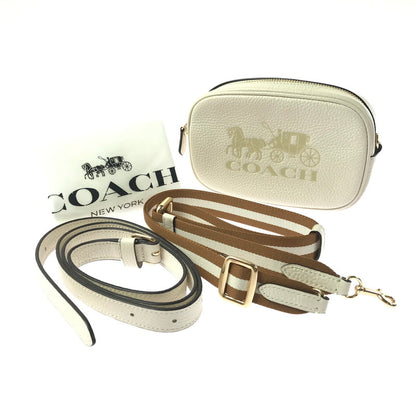 【中古品】【レディース】 COACH 79212 HORSE & CARRIAGE PEBBLED LEATHER CONVERTIBLE BELT BAG ホース ＆ キャリッジ ペブルド レザー コンバーチブル ベルト 180-260704-ty-06-tagh カラー：ホワイト 万代Net店