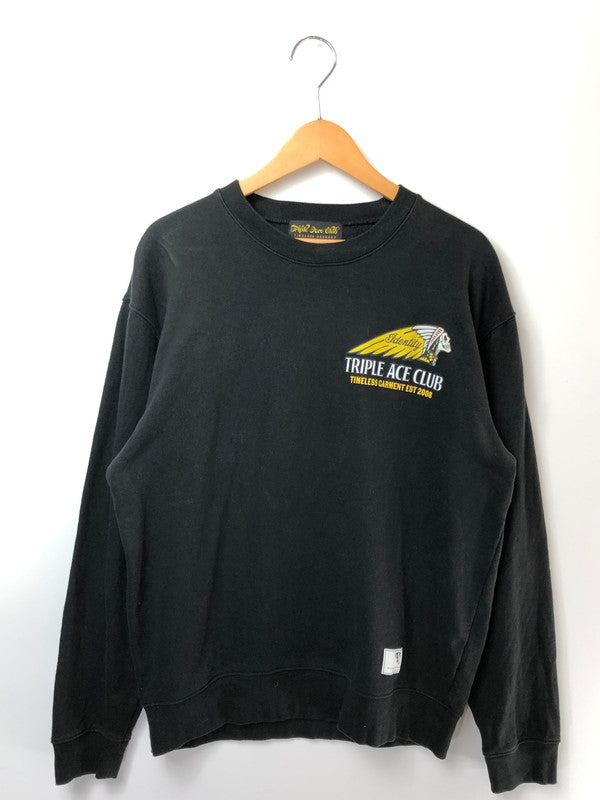 【中古品】【メンズ】 TRIPLE ACE CLUB トリプル エース クラブ SKUL INDIAN SWEAT スカル インディアン スウェット トレーナー トップス 145-260627-rt-10-tagh サイズ：L カラー：ブラック 万代Net店