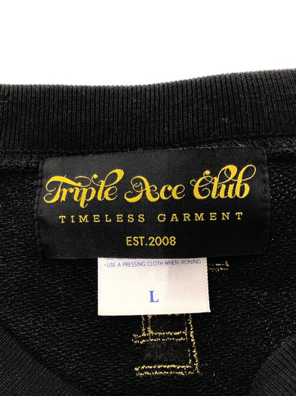 【中古品】【メンズ】 TRIPLE ACE CLUB トリプル エース クラブ SKUL INDIAN SWEAT スカル インディアン スウェット トレーナー トップス 145-260627-rt-10-tagh サイズ：L カラー：ブラック 万代Net店