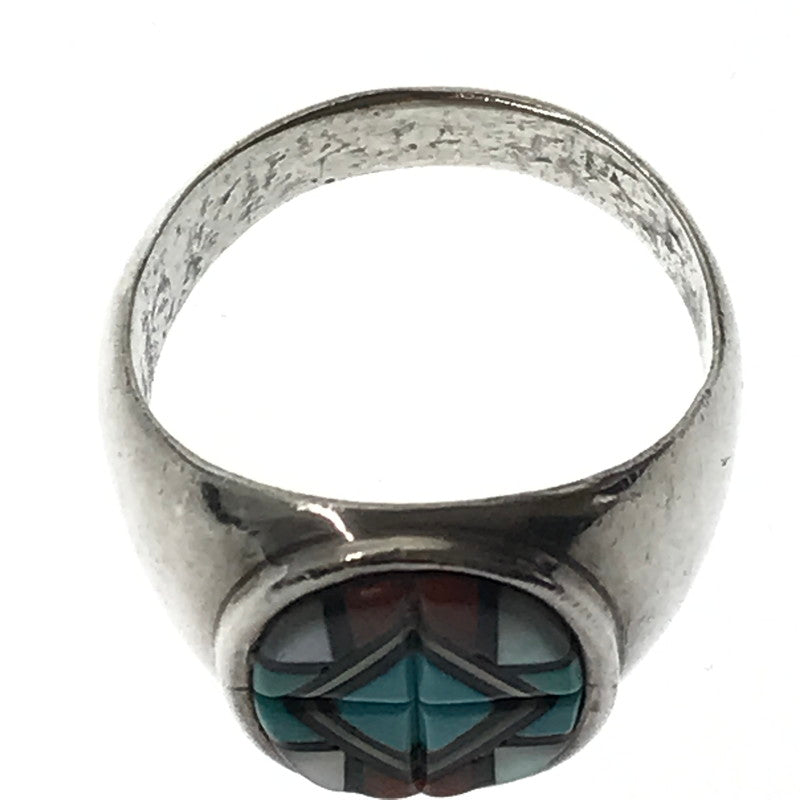 【中古品】【メンズ】 YELMO NATACHU イェルモ ナタチュー ZUNI INRAY RING ズニ インレイ リング 指輪 アクセサリー 191-260623-na-02-tagh カラー：シルバー 万代Net店