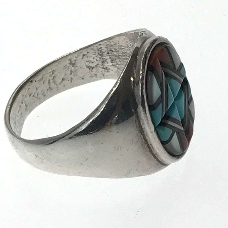 【中古品】【メンズ】 YELMO NATACHU イェルモ ナタチュー ZUNI INRAY RING ズニ インレイ リング 指輪 アクセサリー 191-260623-na-02-tagh カラー：シルバー 万代Net店