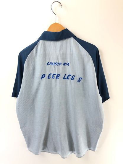 【現状渡し品】【メンズ】 PEERLESS UNIFORM ピアレス ユニフォーム MFG 70's STRIPE WORK SHIRT 70年代 ストライプ ワーク シャツ ヴィンテージ 146-260628-rt-17-tagh カラー：ブルー 万代Net店