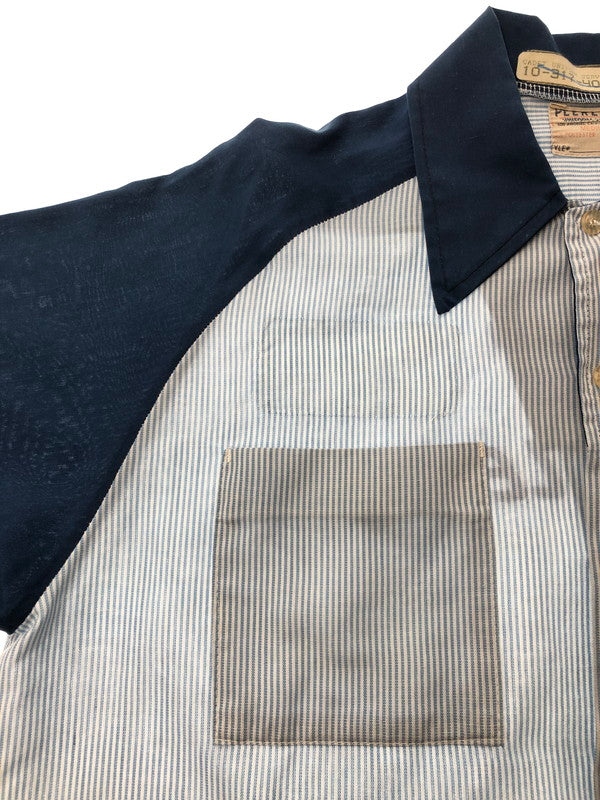【現状渡し品】【メンズ】 PEERLESS UNIFORM ピアレス ユニフォーム MFG 70's STRIPE WORK SHIRT 70年代 ストライプ ワーク シャツ ヴィンテージ 146-260628-rt-17-tagh カラー：ブルー 万代Net店