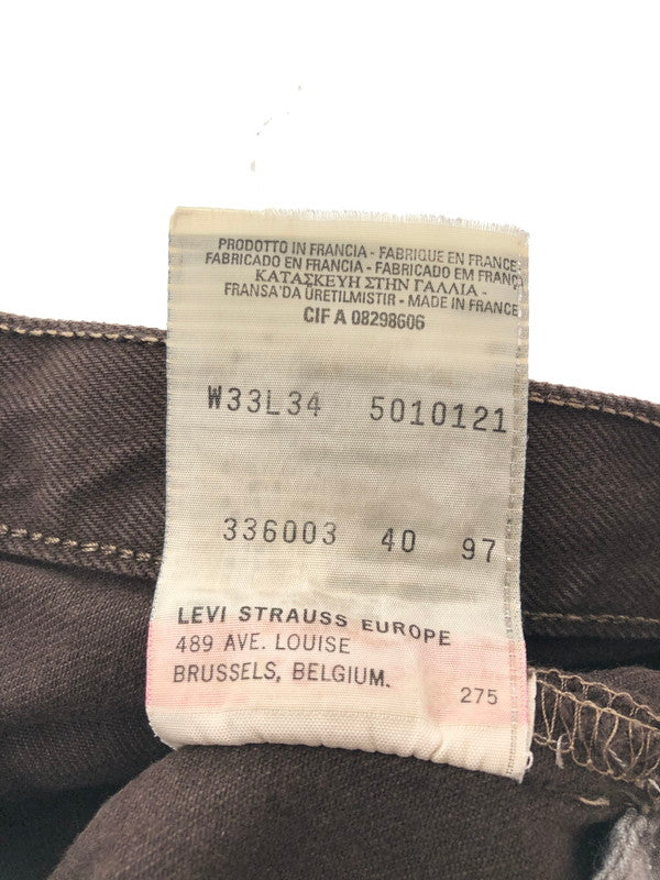 【中古品】【メンズ】 LEVI'S 90's 501 DENIM PANTS 501-0121 フランス製 97年製 刻印275 デニム パンツ ボトムス ジーンズ 157-260627-rt-29-tagh サイズ：W33 カラー：ブラウン 万代Net店