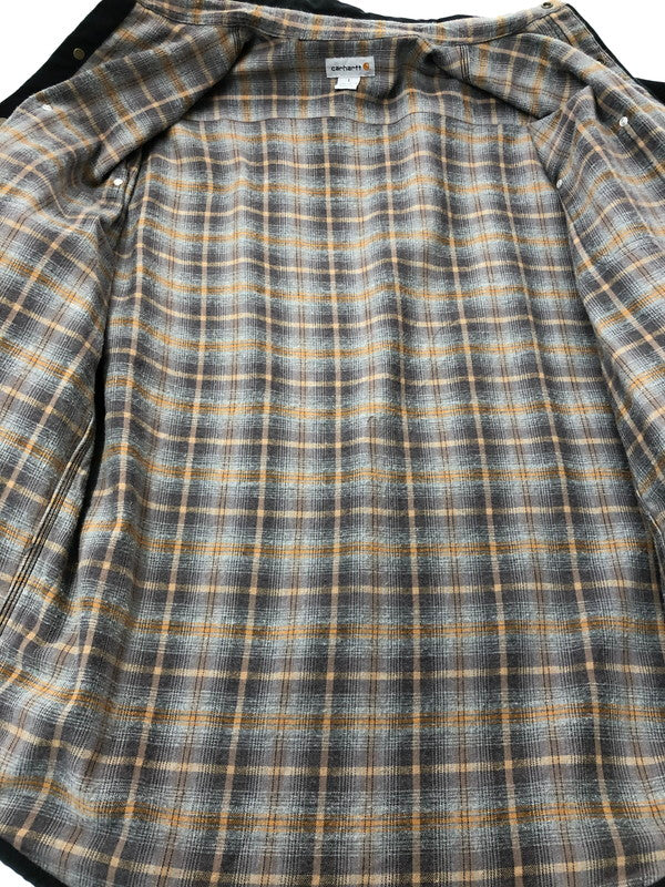 【中古品】【メンズ】 CARHARTT カーハート CANVAS PLAID FLANNEL LINER SHIRT JACKET S296 BLK キャンバス プラッド フランネル ライナー シャツジャケット 146-260628-rt-07-tagh カラー：ブラック 万代Net店