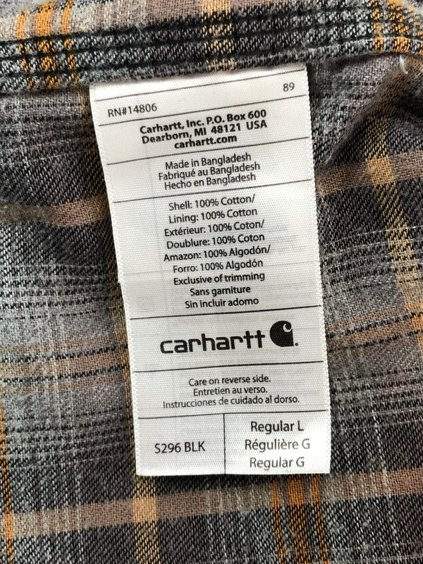 【中古品】【メンズ】 CARHARTT カーハート CANVAS PLAID FLANNEL LINER SHIRT JACKET S296 BLK キャンバス プラッド フランネル ライナー シャツジャケット 146-260628-rt-07-tagh カラー：ブラック 万代Net店