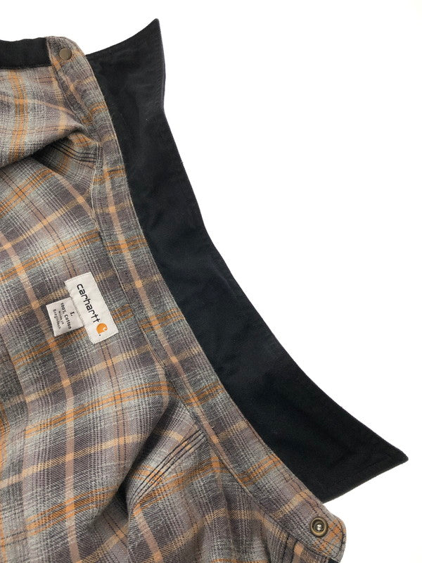 【中古品】【メンズ】 CARHARTT カーハート CANVAS PLAID FLANNEL LINER SHIRT JACKET S296 BLK キャンバス プラッド フランネル ライナー シャツジャケット 146-260628-rt-07-tagh カラー：ブラック 万代Net店