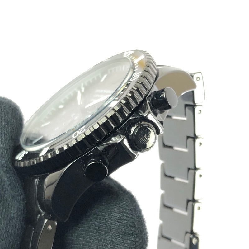 【中古品】【メンズ】 EMPORIO ARMANI エンポリオ アルマーニ CERAMICA CHRONOGRAPH AR-70010 クロノグラフ クォーツ 腕時計 余りコマ3個 197-260701-na-14-tagh カラー：ブラック 万代Net店