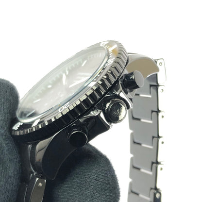 【中古品】【メンズ】 EMPORIO ARMANI エンポリオ アルマーニ CERAMICA CHRONOGRAPH AR-70010 クロノグラフ クォーツ 腕時計 余りコマ3個 197-260701-na-14-tagh カラー：ブラック 万代Net店