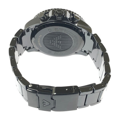 【中古品】【メンズ】 EMPORIO ARMANI エンポリオ アルマーニ CERAMICA CHRONOGRAPH AR-70010 クロノグラフ クォーツ 腕時計 余りコマ3個 197-260701-na-14-tagh カラー：ブラック 万代Net店