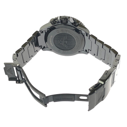 【中古品】【メンズ】 EMPORIO ARMANI エンポリオ アルマーニ CERAMICA CHRONOGRAPH AR-70010 クロノグラフ クォーツ 腕時計 余りコマ3個 197-260701-na-14-tagh カラー：ブラック 万代Net店