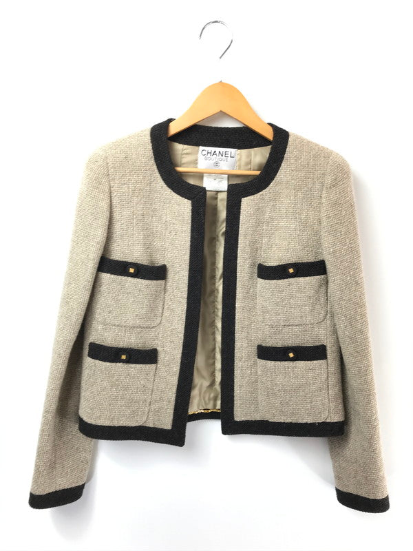 【中古品】【レディース】 CHANEL BOUTIQUE シャネル ブティック 96A WOOL JACKET B0761 ウール ジャケット フランス製 ライトアウター 183-260621-rt-06-tagh サイズ：36 カラー：ベージュ 万代Net店