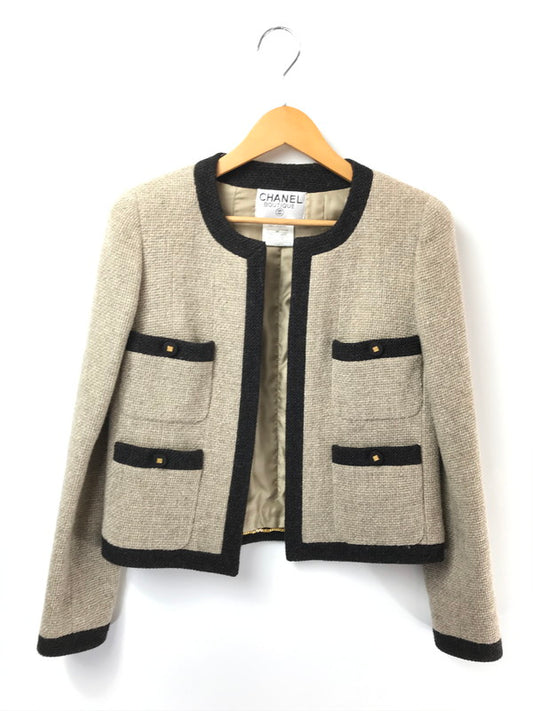 【中古品】【レディース】 CHANEL BOUTIQUE シャネル ブティック 96A WOOL JACKET B0761 ウール ジャケット フランス製 ライトアウター 183-260621-rt-06-tagh サイズ：36 カラー：ベージュ 万代Net店