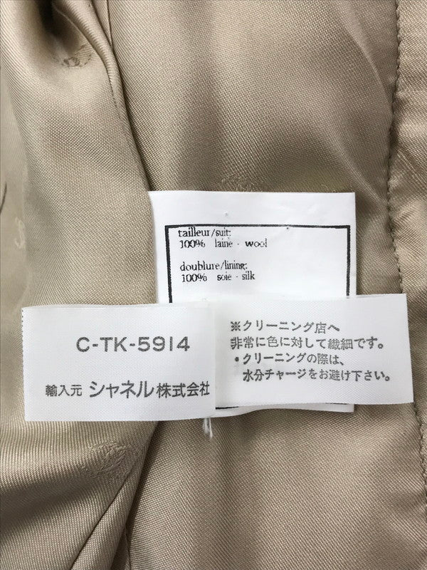 【中古品】【レディース】 CHANEL BOUTIQUE シャネル ブティック 96A WOOL JACKET B0761 ウール ジャケット フランス製 ライトアウター 183-260621-rt-06-tagh サイズ：36 カラー：ベージュ 万代Net店