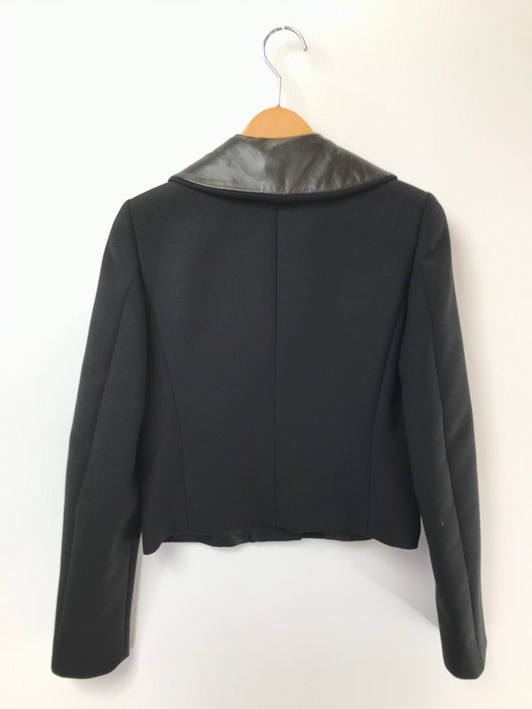 【中古品】【レディース】 GUCCI グッチ LAMB LEATHER TRIM JACKET 207-1339-7278 ラムレザー トリム ジャケット アウター 183-260621-rt-08-tagh サイズ：40 カラー：ブラック 万代Net店