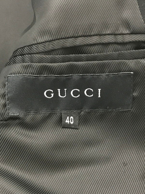 【中古品】【レディース】 GUCCI グッチ LAMB LEATHER TRIM JACKET 207-1339-7278 ラムレザー トリム ジャケット アウター 183-260621-rt-08-tagh サイズ：40 カラー：ブラック 万代Net店