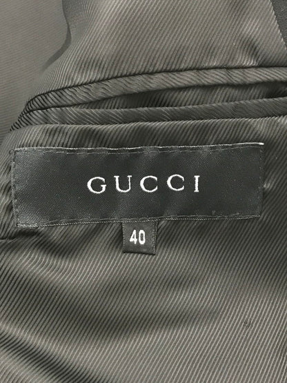 【中古品】【レディース】 GUCCI グッチ LAMB LEATHER TRIM JACKET 207-1339-7278 ラムレザー トリム ジャケット アウター 183-260621-rt-08-tagh サイズ：40 カラー：ブラック 万代Net店
