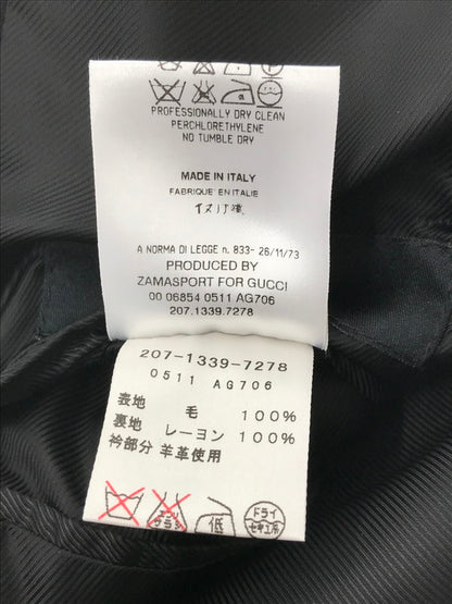 【中古品】【レディース】 GUCCI グッチ LAMB LEATHER TRIM JACKET 207-1339-7278 ラムレザー トリム ジャケット アウター 183-260621-rt-08-tagh サイズ：40 カラー：ブラック 万代Net店