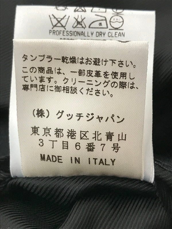 【中古品】【レディース】 GUCCI グッチ LAMB LEATHER TRIM JACKET 207-1339-7278 ラムレザー トリム ジャケット アウター 183-260621-rt-08-tagh サイズ：40 カラー：ブラック 万代Net店