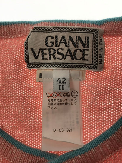 【中古品】【レディース】 GIANNI VERSACE ジャンニ・ヴェルサーチ KNIT CARDIGAN ニット カーディガン イタリア製 トップス 168-260621-rt-04-tagh サイズ：42 カラー：ピンク 万代Net店