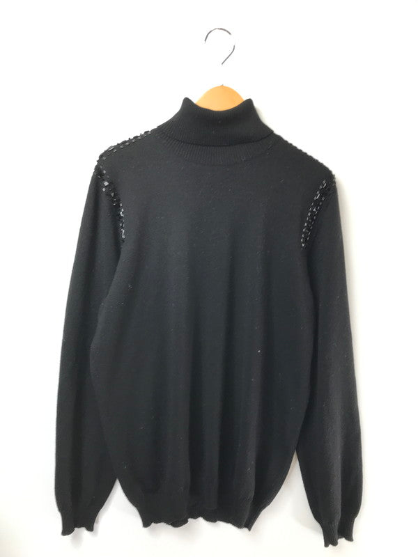 【中古品】【レディース】 GIANNI VERSACE ジャンニ・ヴェルサーチ STADS TURTLE NECK KNIT スタッズ タートルネック ニット イタリア製 トップス 168-260621-rt-03-tagh サイズ：52 カラー：ブラック 万代Net店