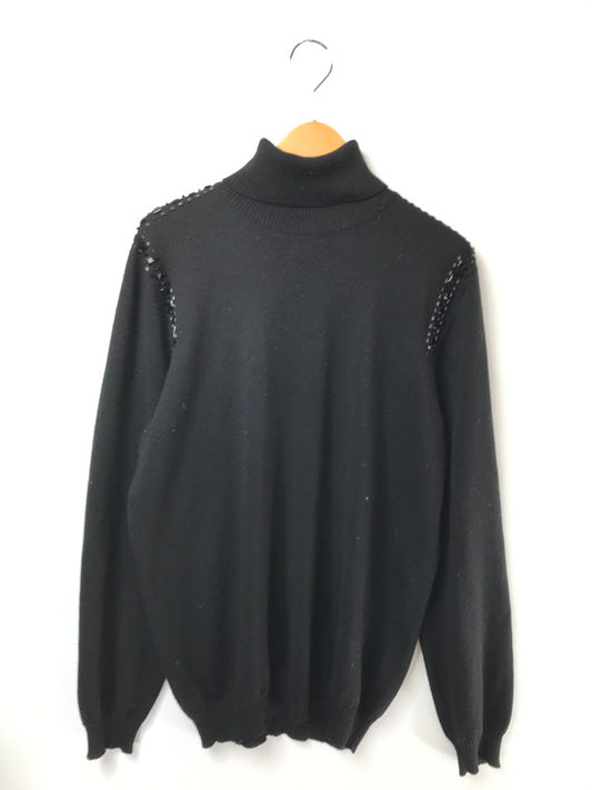 【中古品】【レディース】 GIANNI VERSACE ジャンニ・ヴェルサーチ STADS TURTLE NECK KNIT スタッズ タートルネック ニット イタリア製 トップス 168-260621-rt-03-tagh サイズ：52 カラー：ブラック 万代Net店