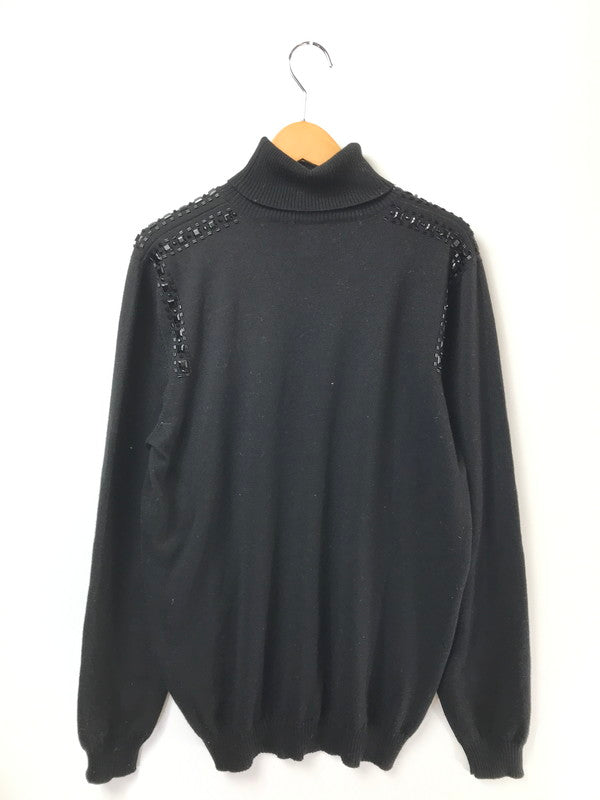 【中古品】【レディース】 GIANNI VERSACE ジャンニ・ヴェルサーチ STADS TURTLE NECK KNIT スタッズ タートルネック ニット イタリア製 トップス 168-260621-rt-03-tagh サイズ：52 カラー：ブラック 万代Net店