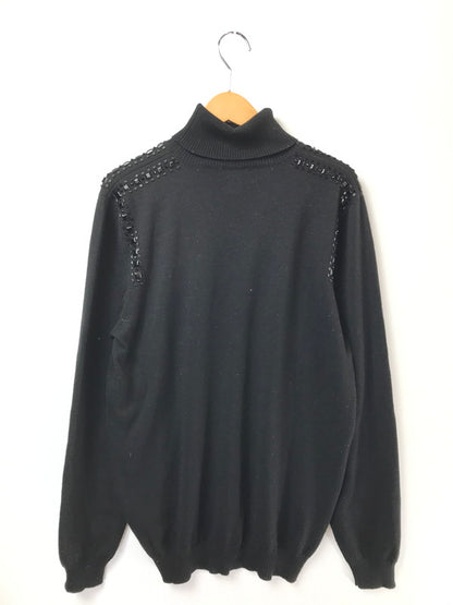 【中古品】【レディース】 GIANNI VERSACE ジャンニ・ヴェルサーチ STADS TURTLE NECK KNIT スタッズ タートルネック ニット イタリア製 トップス 168-260621-rt-03-tagh サイズ：52 カラー：ブラック 万代Net店