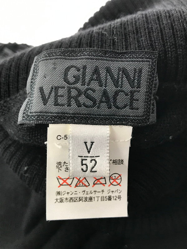 【中古品】【レディース】 GIANNI VERSACE ジャンニ・ヴェルサーチ STADS TURTLE NECK KNIT スタッズ タートルネック ニット イタリア製 トップス 168-260621-rt-03-tagh サイズ：52 カラー：ブラック 万代Net店