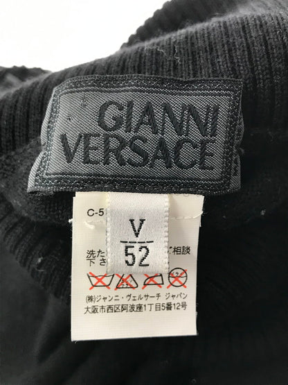 【中古品】【レディース】 GIANNI VERSACE ジャンニ・ヴェルサーチ STADS TURTLE NECK KNIT スタッズ タートルネック ニット イタリア製 トップス 168-260621-rt-03-tagh サイズ：52 カラー：ブラック 万代Net店