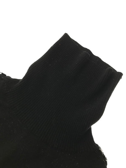【中古品】【レディース】 GIANNI VERSACE ジャンニ・ヴェルサーチ STADS TURTLE NECK KNIT スタッズ タートルネック ニット イタリア製 トップス 168-260621-rt-03-tagh サイズ：52 カラー：ブラック 万代Net店