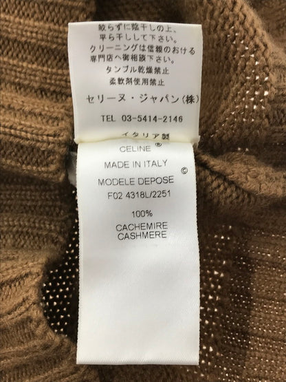 【中古品】【レディース】 CELINE セリーヌ CASHMERE KNIT SWEATER F024318L イタリア製 フィービー期 カシミヤ ニットセーター トップス 183-260621-rt-02-tagh サイズ：S カラー：ブラウン 万代Net店