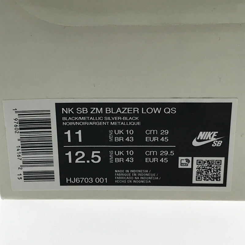 【中古品】【メンズ】 NIKE SB ナイキ エスビー × DANCER SKATEBOARDS ダンサー スケートボード ZOOM BLAZER LOW QS HJ6703-001 ズーム ブレザー ロー スニーカー 靴 160-260622-na-01-tagh サイズ：29cm US 11 カラー：BLACK/METALLIC SILVER-BLACK 万代Net店
