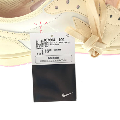 【中古美品】【メンズ】 TRAVIS SCOTT トラヴィス スコット × NIKE ナイキ AIR JORDAN 1 RETRO LOW OG IQ7604-100 エアジョーダン 1 レトロ ロー スニーカー 靴 160-260616-na-11-tagh サイズ：29cm US 11 カラー：MUSLIN/SHY PINK/SAIL/UNIVERSITY RED 万代Net店